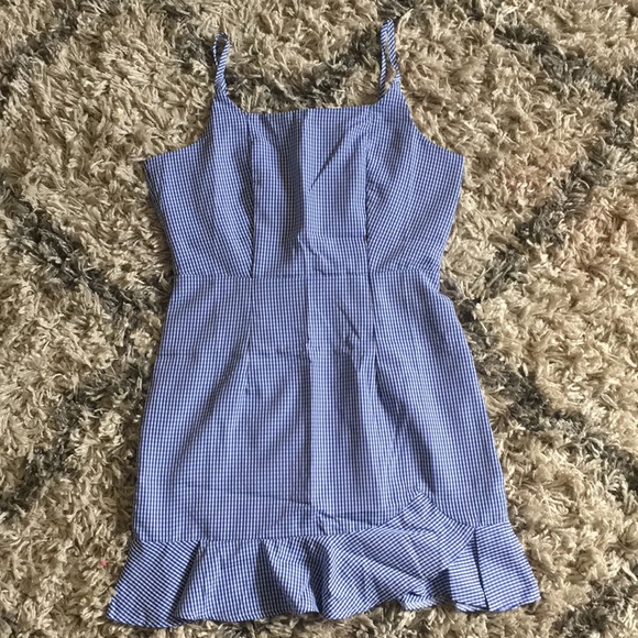 Zaful Dresses & Skirts - Navy Gingham Ruffle dress